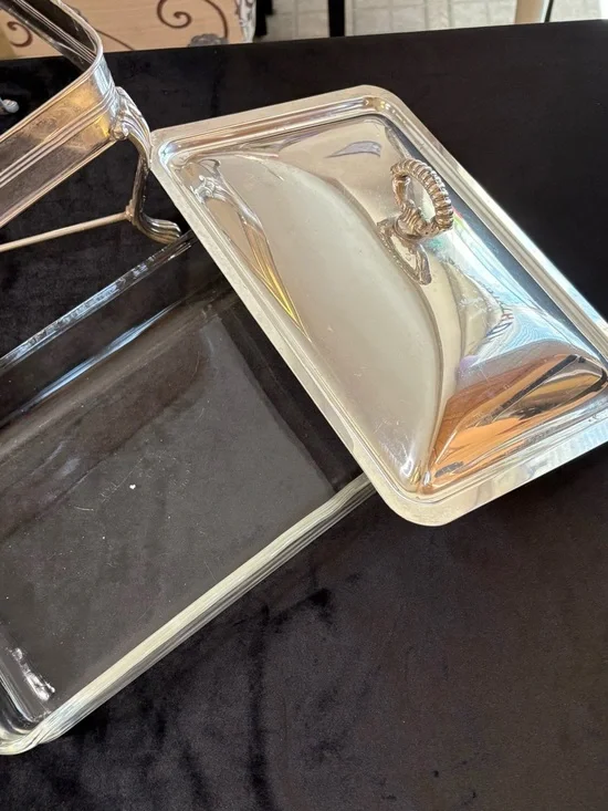 Vintage Silver-Plated Covered Chafing Dish/ Casserole Server - Picture 9 of 15